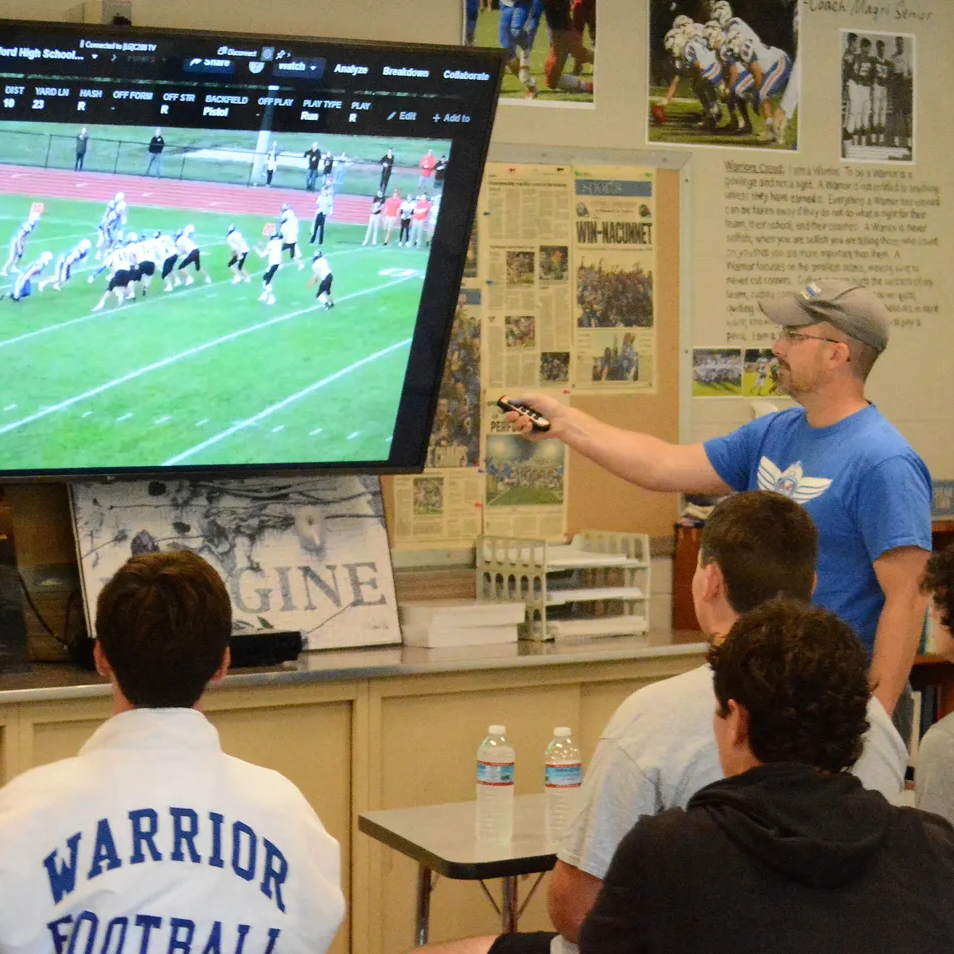 Coaches reviewing counterfactual game tape